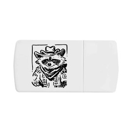 'Sketchy Cowboy Raccoon' Pill Box with Tablet Splitter (PI00034981)