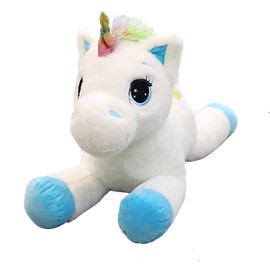 Georgie Porgy Children Plush Unicorn Velvet Cuddly Toy Stuffed Animal Teddy Soft Toy for Girls Gifts (15'' White Unicorn)