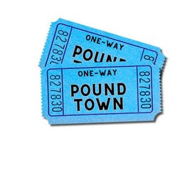 Set of 2 Blue Pound Town Funny Waterproof Gag Gift Sticker For Laptop Cell Phone