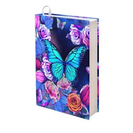 Upetstory Butterfly Book Cover Bible Book Covers for Soft Cover Books Stretchable Book Sleeve for Paperback hardcover Textcover up to 9 x 11 Rose Design Mother Gifts