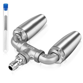 Boltigen Dual Turbo Nozzle Pressure Washer, 360° Rotating Spray Tips for Power Washer, 3.0 Orifice Stainless Steel Twin Turbo Nozzle, 1/4 Quick Connect, 4-6 GPM, 4000 PSI Max