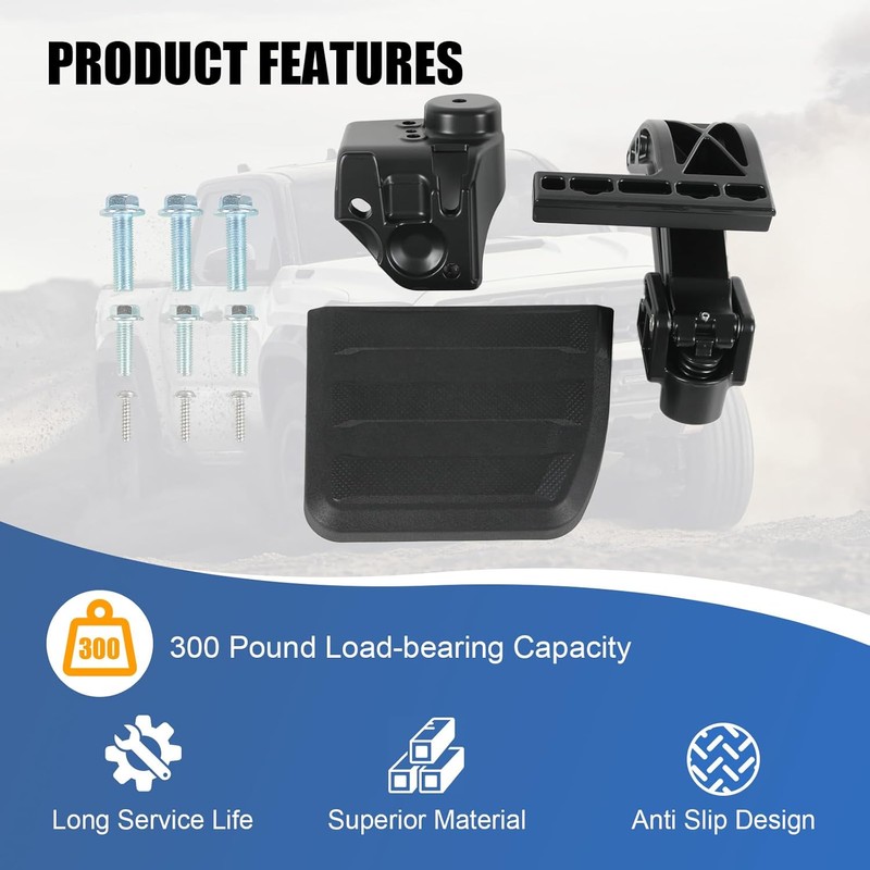 Rear Bed Step Compatible with 2024-2025 Toyota Tacoma Retractable Bumper