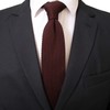 Men Rust Brown Woven Silk Knitted Ties Solid Color Classic