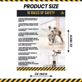 GOTSAFETY Workplace Safety Poster 24” x 32” - Clear Guidelines for a Safe and Healthy Work Environment - Safety Posters for Workplace, Warehouses, & Workshops, Laminated Safety-First Poster