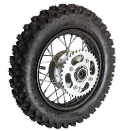 10" Rear Wheel Rim Tire Assembly 12mm Bearing 50cc 70cc 90cc 110cc Dirt Pit Pro Trail Bike CRF50 DRZ70 PW50 BBR50 TTR50 DRZ50 SSR 2.50-10 1.4x10 Rear Drum Brake (Tire: 2.50-10 with Drum Brake)
