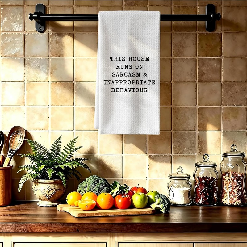Funny Kitchen Dish Towel, Sarcastic Gift for Women