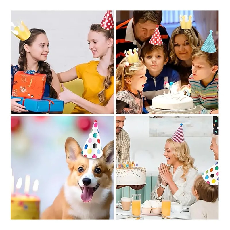 Pack de Gorros de Fiesta de Papel CHICON para Cumpleaños,