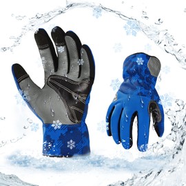 Vgo... Winter Waterproof Work Gloves Touchscreen in Cowhide, Thermal Safety Gloves in Cold Weather for Freezer Warehouse Walking HGV Trucker, 1Pair