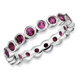 Stackable Expressions Sterling Silver Rhodolite Garnet Stackable Ring Size 5