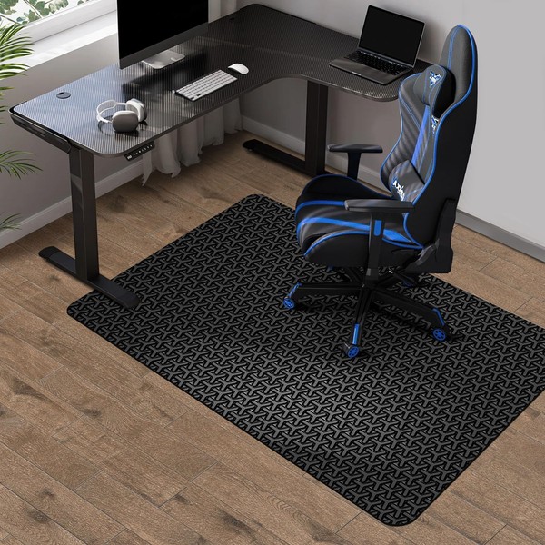 Office Chair Mat for Hard Floor, FURKIT 36"x48" Anti-Slip PVC Computer Chair Mat for Gaming, Unique Y-Shaped Pattern Floor Protector Rug for Rolling Chairs, Large Desk Chair Mat for Home