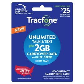 TracFone $20 Unlimited Talk, Text, 1GB Data 30–Day Plan