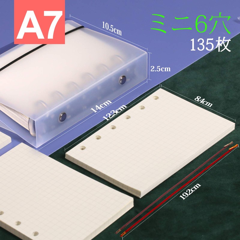 Leobro Notepad, Personal Notebook, Mini 6 Holes, Pocket Size, 3