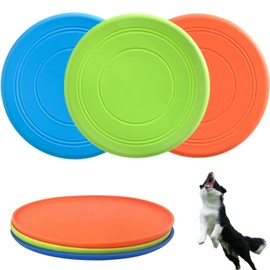 Frisbee para Perro, 3 Discos Voladores para Perros, Juguete Interactivo De TPR Suave, Ideal para Juego Al Aire Libre, Entrenamiento Y Agua, Medidas 17