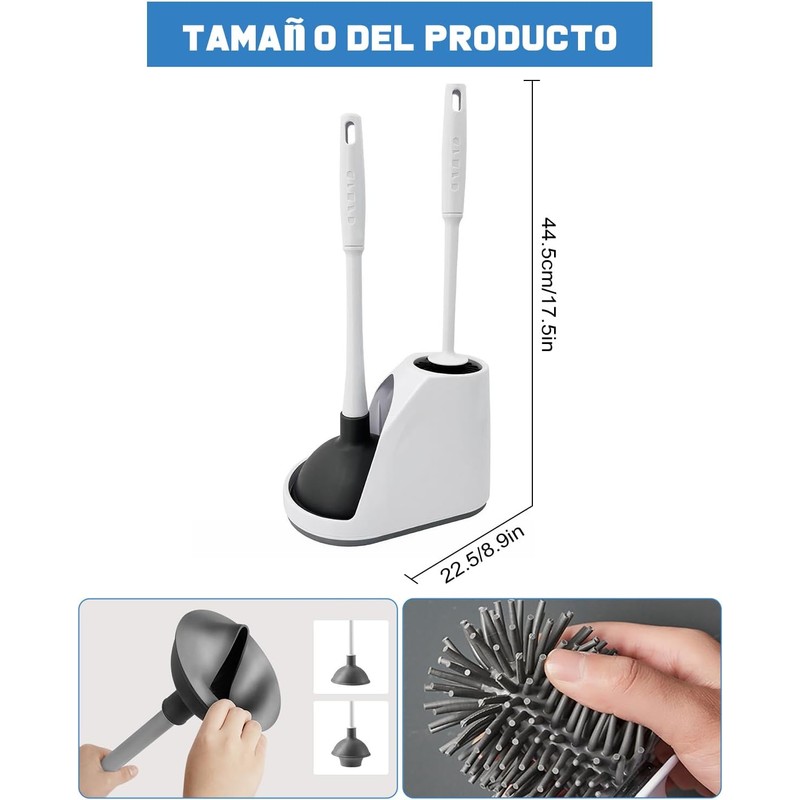 Desatascador de Inodoro de Embolo,Combo de émbolo de Inodoro y