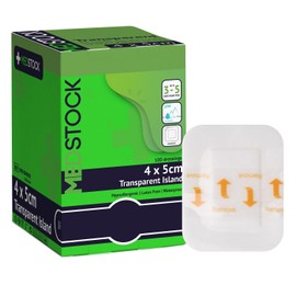 MEDSTOCK Transparent Island Dressing, 1.5"x2" (Pack of 100), Waterproof Dressing, Polyurethane Coat, Highly Breathable, Medical Grade, Acrylic Adhesive, Waterproof, Wound Monitoring and Healing