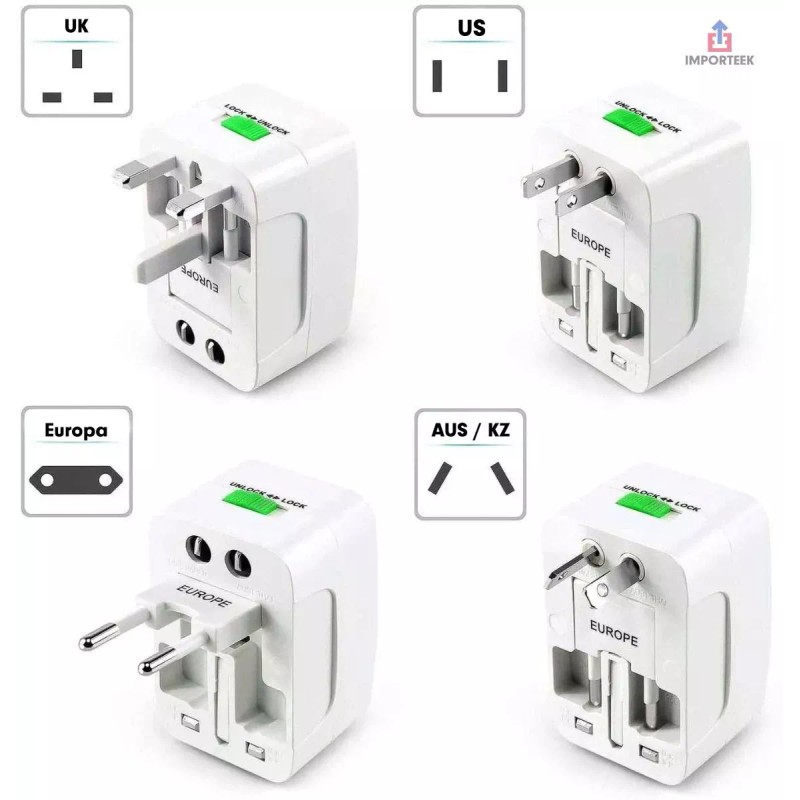 Importeek 20pz Adaptador Convertidor Clavija Corriente Universal Viaje