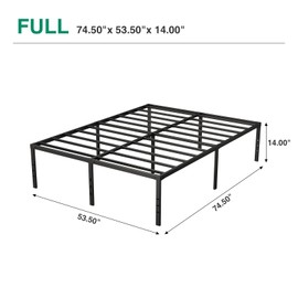 RRG Twin Bed Frames, 14 Inch Heavy Duty Metal Platform with Storage, Easy Assembly,Noise Free, Non Slip Black Bed Frame Twin Size