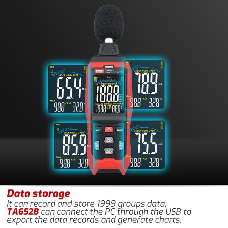 TASI TA652A 30~130dB Noise Decibel Noise Tester A/C Weighting Industry