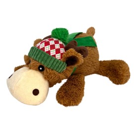 KONG Christmas Holiday Cozie Reindeer - Indoor Soft Plush Cuddle Dog Toy - Medium
