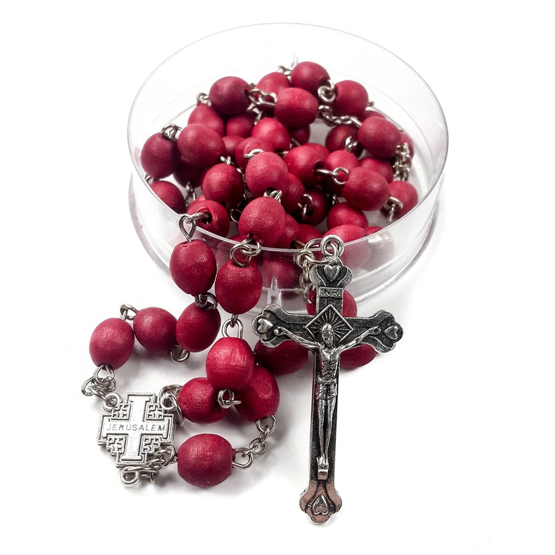 Nazareth Store Rose smell Rosary Petal Red Rare Carved Beads