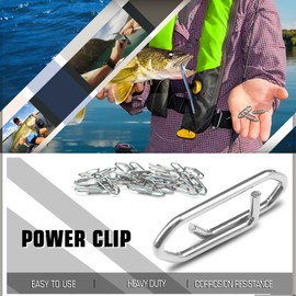 9Tong High Quality Fishing Swivel Set Stainless Steel Fishing Swivels Snaps Saltwater Fishing Snap Fishing Accessories Bait Quick Change 50 Pieces 66 lbs