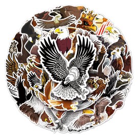 50 Packs Eagle Stickers Water Bottles Laptop Phone Motorcycle Computer Guitar Skateboard Hydroflasks Bald Eagle Vinyl Sticker Waterproof Aesthetic Trendy Decals for Teens Girls Adults