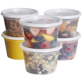 GUSTO GUSTO [48 Sets 16 oz. Plastic Deli Disposable Food Storage Containers With Airtight Lids (Formerly Comfy Package)