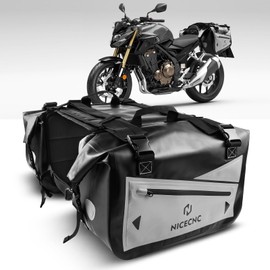 NICECNC Motorcycle Saddlebags Waterproof 55L, Reinforced Shape Wear-Resistant Bottom Motorcycle Saddle Bags Side Luggage Travel Bags, Compatible with Most Adventure Dual Sport Street Bike Cruiser