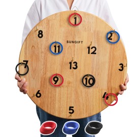 SUNGIFT Hook Ring Toss Game - 20 Inch Giant Yard Hooky Ring Tossing Games - Hookie Wall Game Indoor & Outdoor Family Fun - Home, Party, Office, Camping & Backyard Games Adult