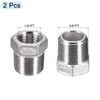 sourcing map Reducer Hex Bushing, 3/8 PT Male to 1/4