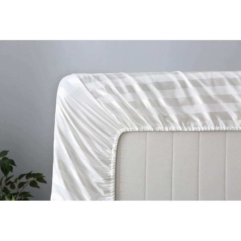 Satin Stripe Fitted Sheet 600 Thread Count – 40cm Extra
