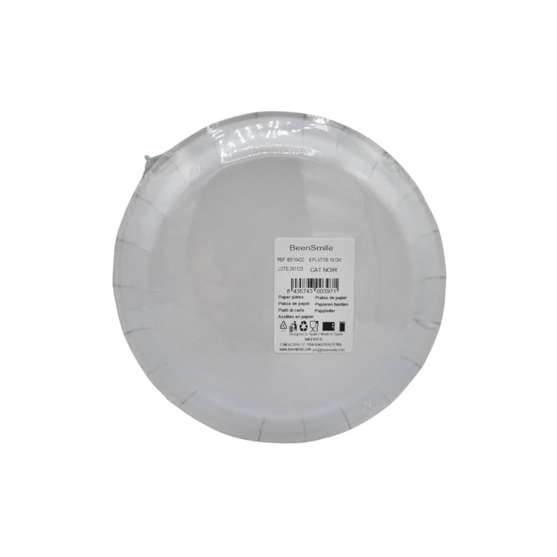 BeenSmile, Cat Noir 8 Plates 18 cm Disposable Plates for