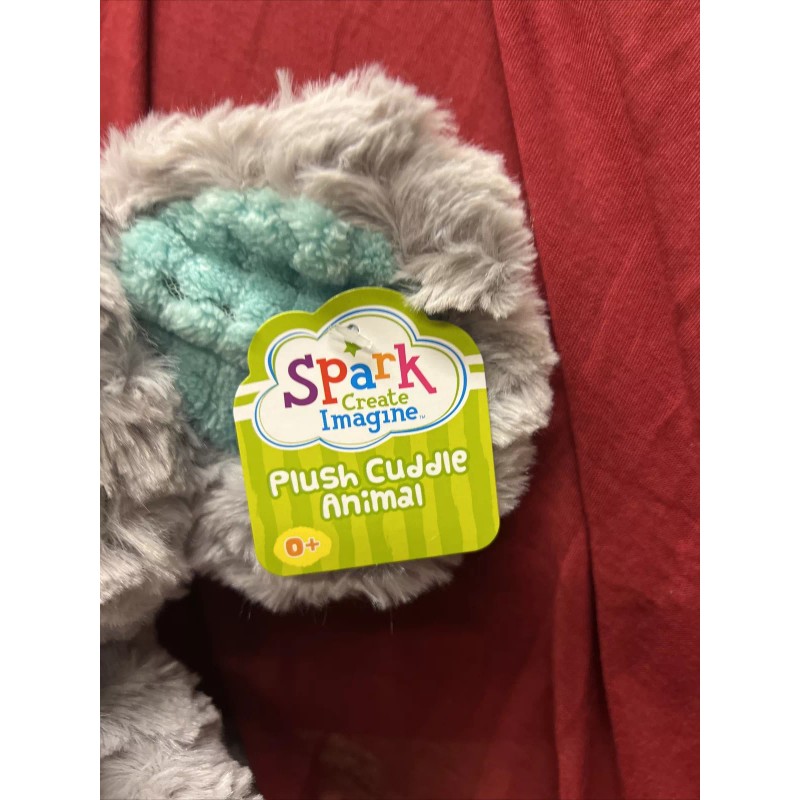 Spark Create Imagine Plush Elephant Cuddle Animal Crinkle Toy Gray