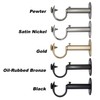 MERIVILLE Set of 2 Pewter Zinc Curtain Drapery Rod Bracket