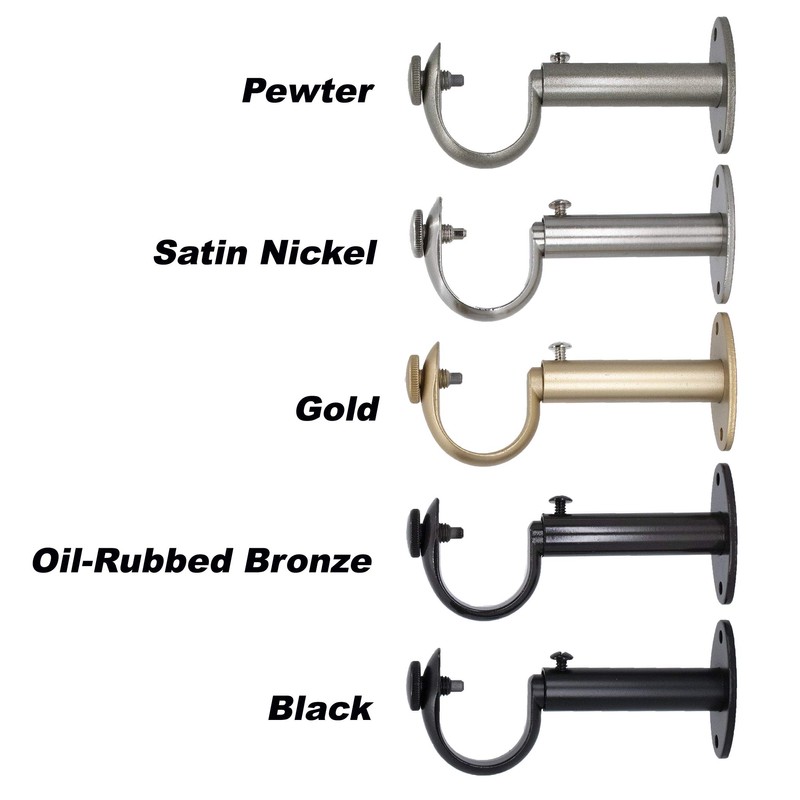 MERIVILLE Set of 2 Pewter Zinc Curtain Drapery Rod Bracket