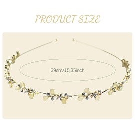 MUNSKT Wedding Headband Pearl Fairy Girls Ladies Hair Band Medieval Wedding Party (Leaf, One Size)