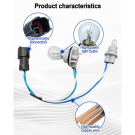 AUGREX Tail Light Lamp Rear Socket and Wire Harness w/Bulb Fit for Kia Sportage 2017 2018 2019, Replace 92480-D9020