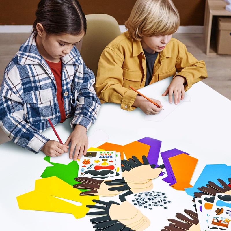 Cinrobiye 72pcs Fathers Day Craft Kits Father’s Day Tie Craft