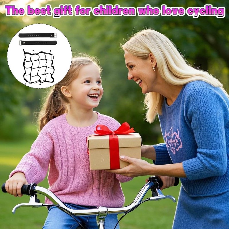 Bike Accessories Kids for Girls,2 Pair Adjustable Black Basket Strap