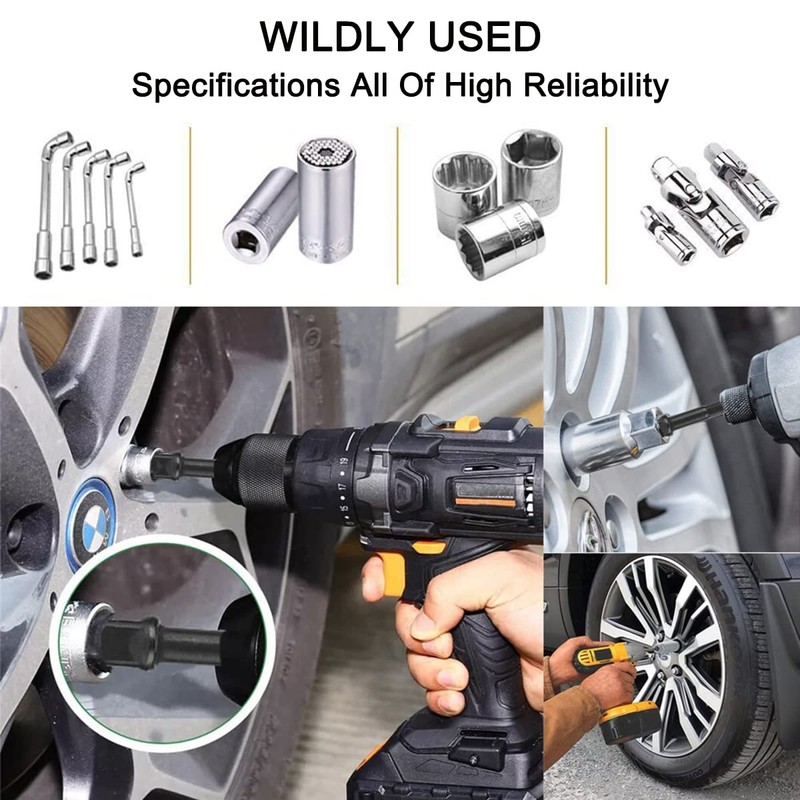 Bestgle 8pcs 1/4" Shank Drill Socket Adapter Extension Set for