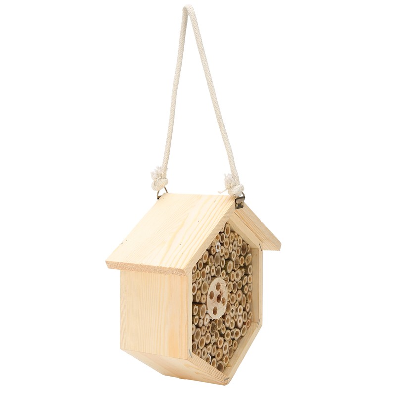 Wooden Bee House Decorative Hanging Insect House Insect Hotel for