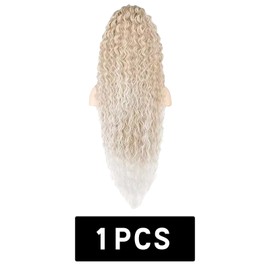 Curly Crochet Hair Extensions Ponytail Extension 36" Drawstring Hair Extension Lightweight Soft Synthetic Hairpieces for Women Medium Blonde 3207