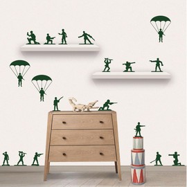 Cool Army Men Soldiers Helicopters Pack for Boy Kids Bedroom Vinyl Decal Home Decor Art