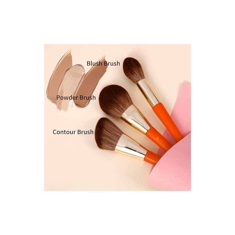 DUcare Pinceles de Maquillaje 9Pcs Deer Series Juego de Brochas