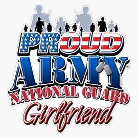 HOF Trading Proud Army National Guard Girlfriend Vinyl Sticker Waterproof Decal Laptop Wall Window Bumper Sticker 5In, HOF-VETERAN-STICKERS-4281