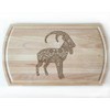 Goat with Curled Horns and Mandala-Style Patterns Cutting Board, Farm Animal Design, Unique Kitchen Accessory, Durable White Beech