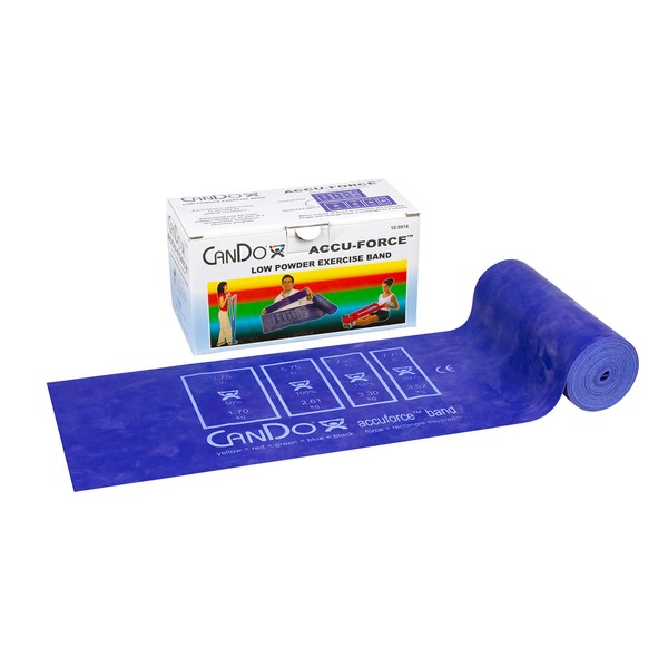 CanDo 10-5914 AccuForce Exercise Band Roll, 6 yd Length, Blue-Heavy
