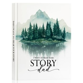 Lanpn Dad Life Story Journal with 300+ Questions, Dads Memory Keepsake Book to Fill Out, Leather Father Story Guided Journal to Share Life & Love, Gifts for Daddy Father's Day Christmas Birthday