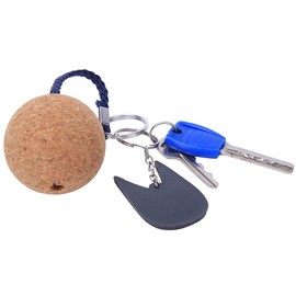 Alvinlite Floating Cork Key Fob 50mm Floating for Boat Key Wooden Ball Keychain Floating Boat Accessories for Kayak Canoe Swimming, 1 piece, blue