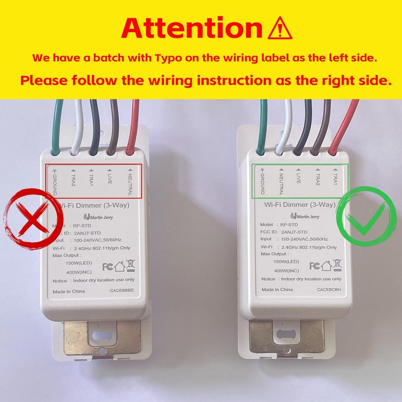 Matter 3 Way Smart dimmer Switch for LED Lights by